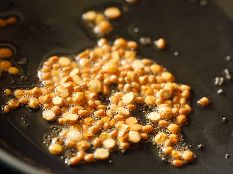 frying lentils till golden. 