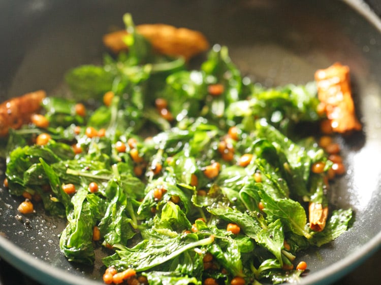 mint leaves mixed with the rest of the ingredients. 