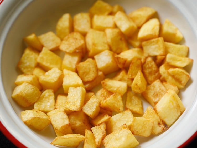 hot potatoes in a mixing bowl