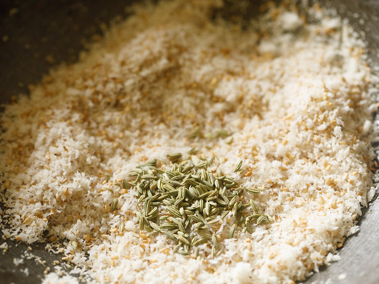 fennel seeds added to the coconut mixture. 