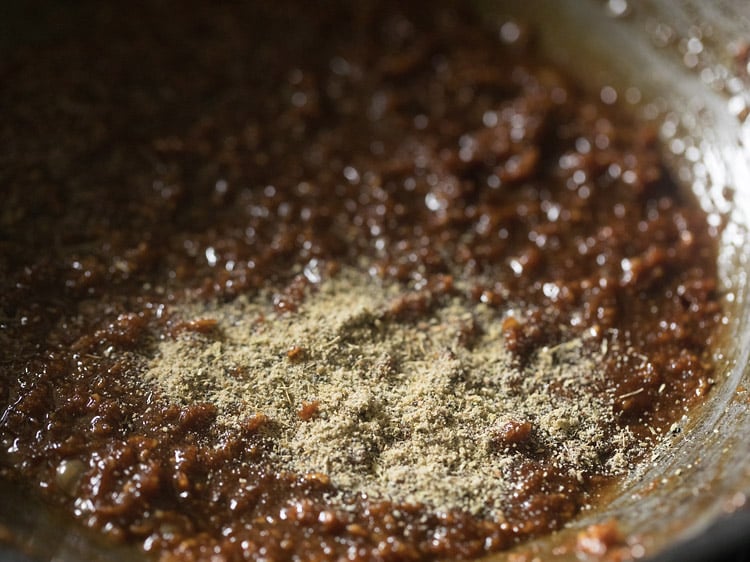 cardamom powder added to the coconut-jaggery mixture. 