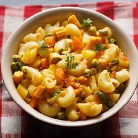 macaroni recipe, indian style macaroni recipe, macaroni pasta recipe