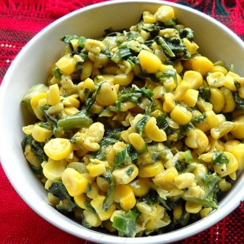 corn palak recipe, corn spinach recipe