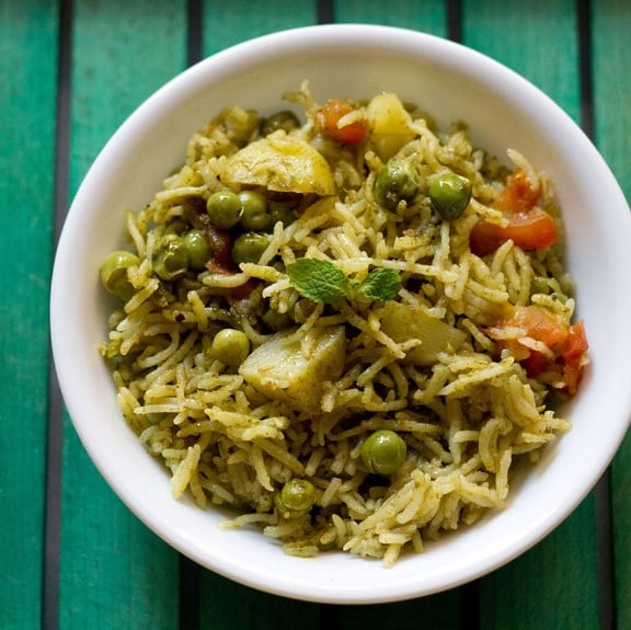 Pudina Rice | Pudina Pulao | Mint Rice