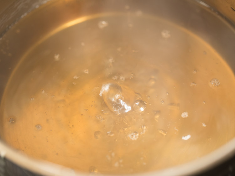 sugar solution coming to a boil. 