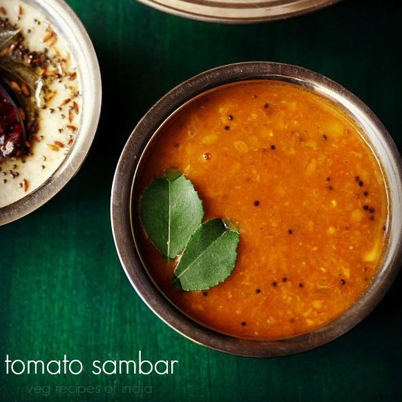 Tomato Sambar Recipe (Thakkali Sambar)