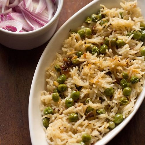 peas pulao recipe, matar pulao