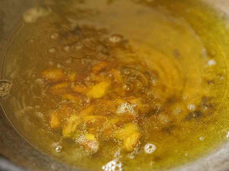 frying pistachios in same pan. 