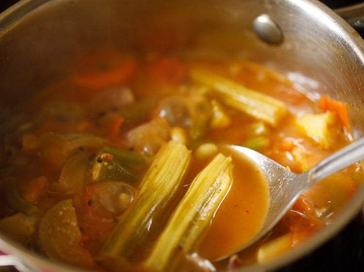 cooked veggies in the pan