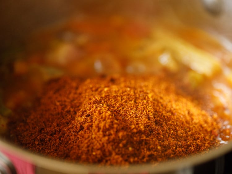 Add the ground sambar masala powder
