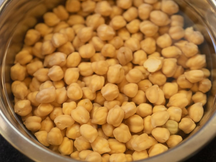 dried chickpeas soaked in water overnight