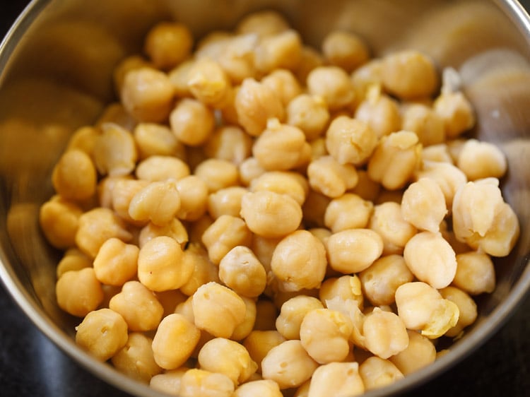 cooked chana in a bowl