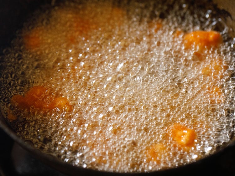 frying cauliflower florets