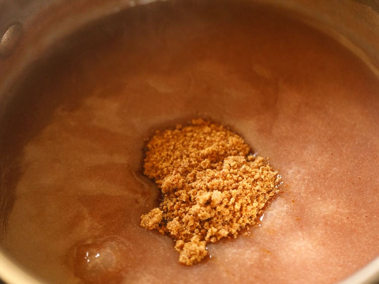 adding jaggery