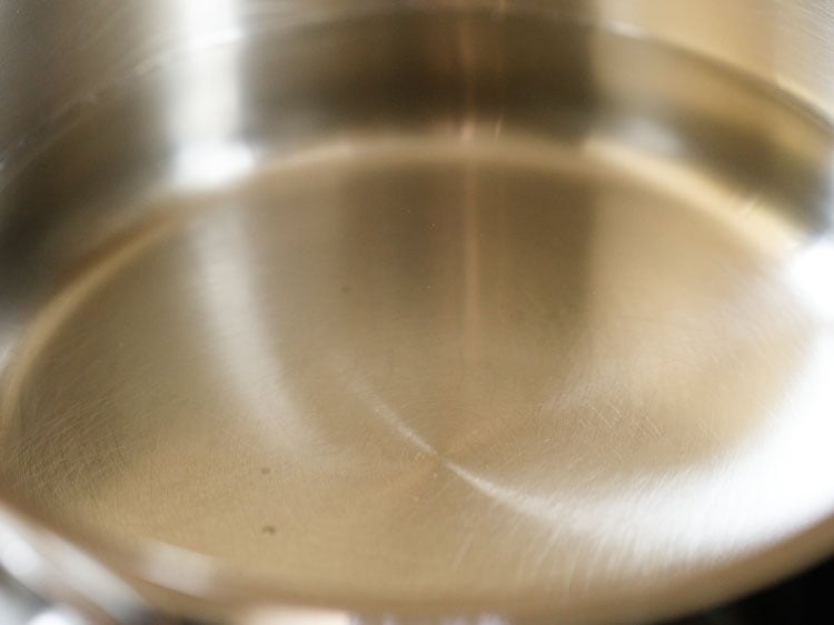 water in a sauce pan.