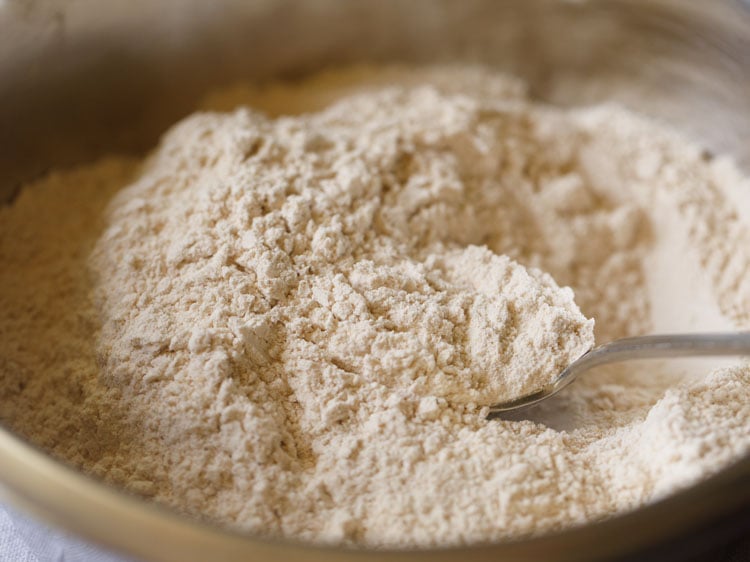 mixing salt with flour