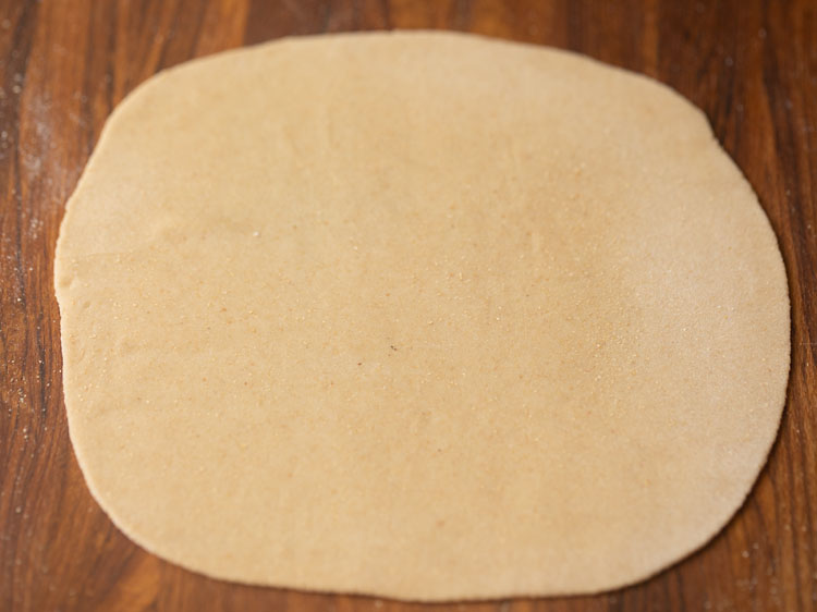dough rolled to a large rectangle shape.