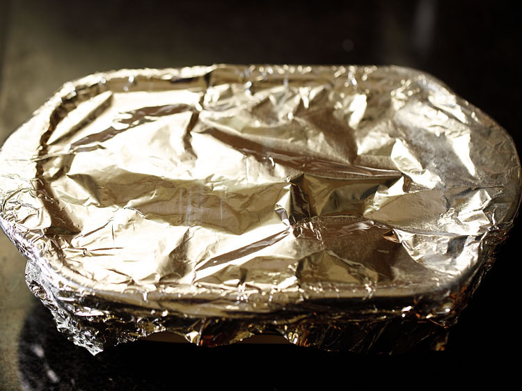 pan covered with foil.