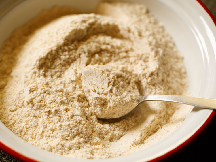 dry ingredients for cobbler batter after whisking.