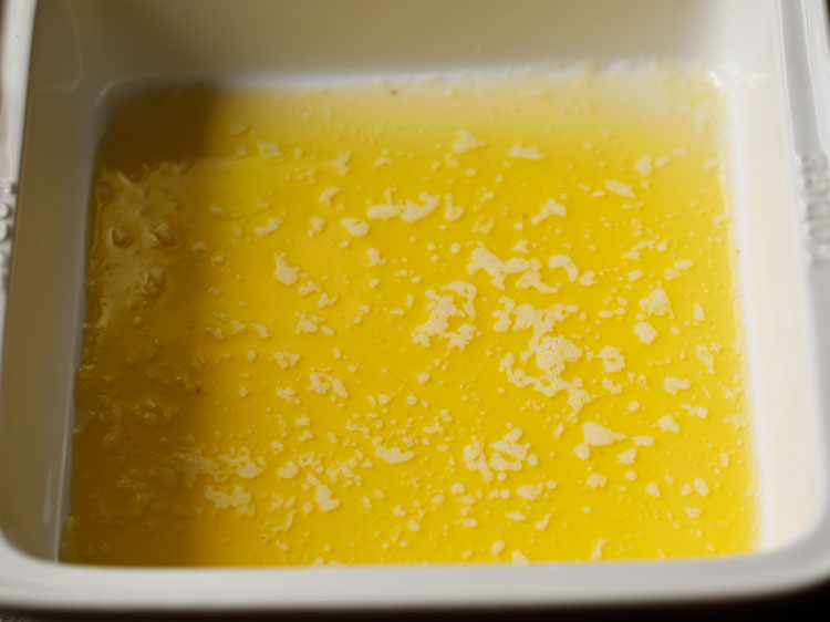 butter in a baking dish.