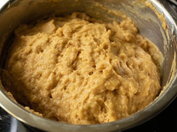 pumpkin bread batter in a bowl.