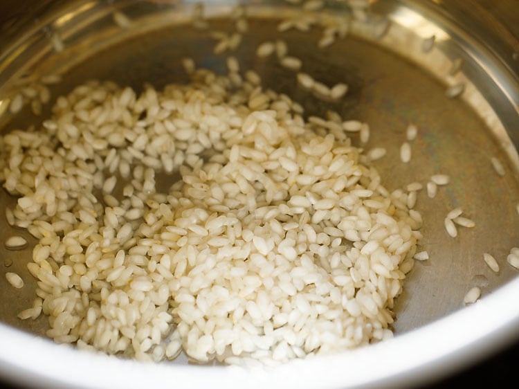 arborio rice added in instant pot steel insert.