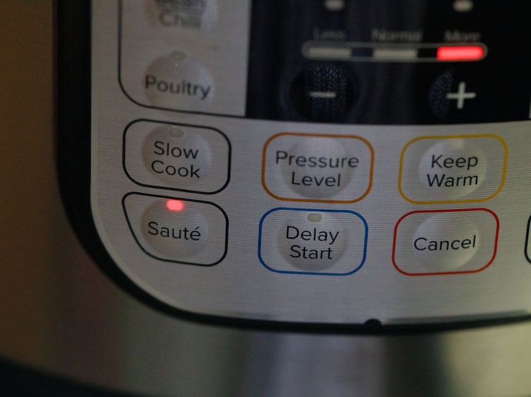 press sauté button and set time to 4 or 5 minutes.