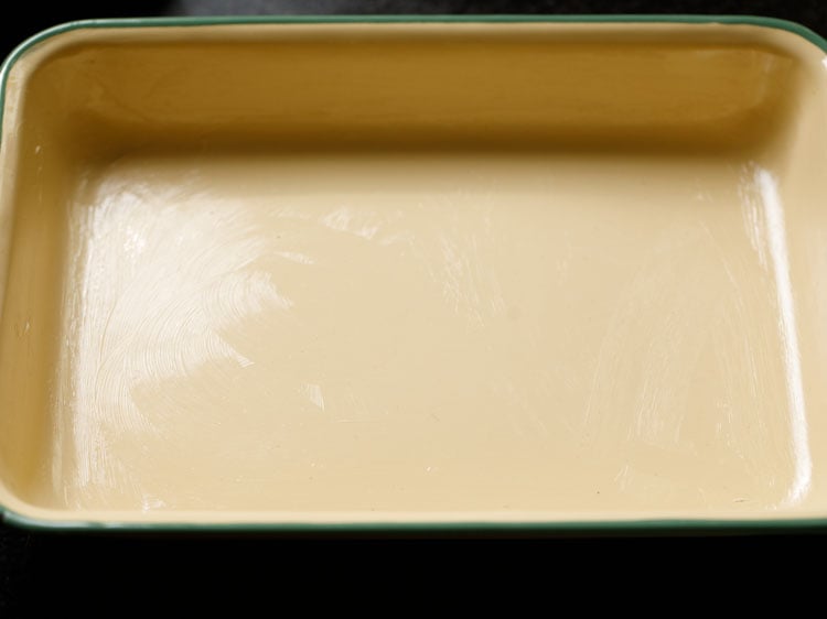 baking pan greased with butter