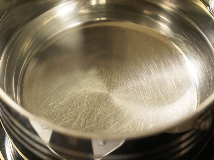 water in a pan.