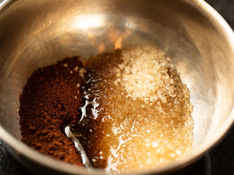 boiling water added in the bowl. 