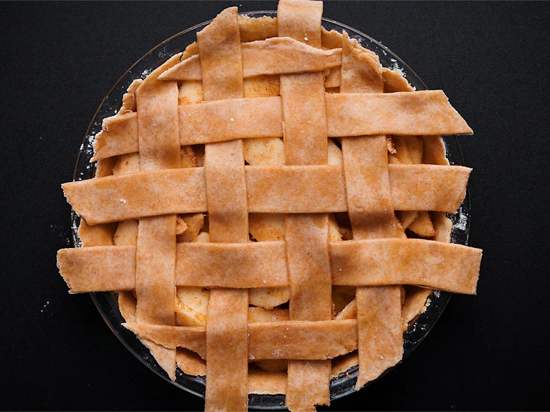 lattice pie crust made on top