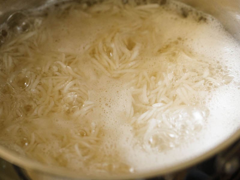 basmati rice being cooked