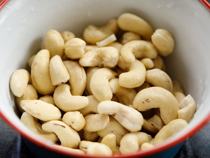 raw unsalted cashews in a bowl