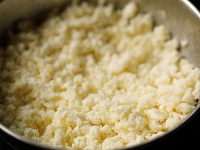 three cheese and cream mixture after being stirred together in a bowl