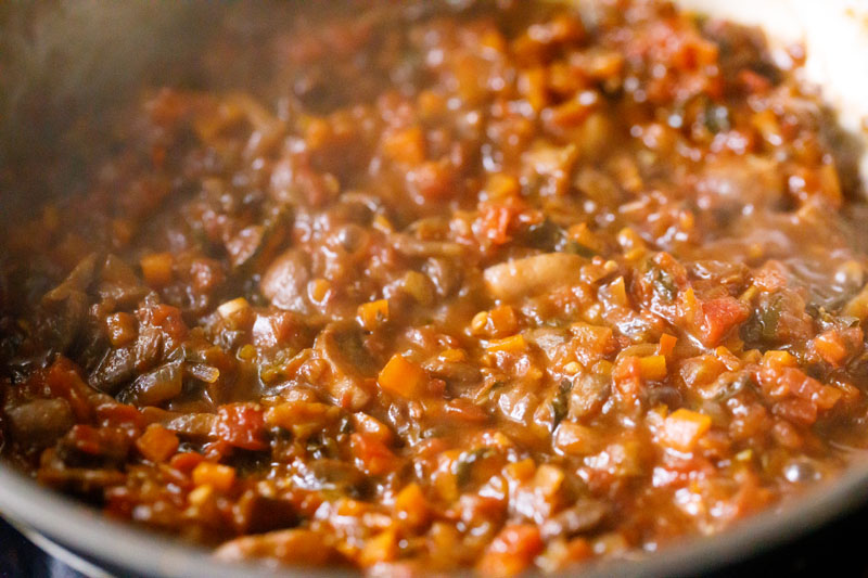 mushroom bolognese sauce made from scratch