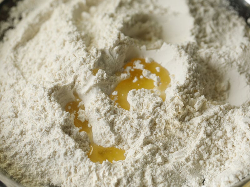 oil added to the flour