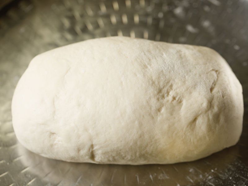 neatly formed dough loaf ready