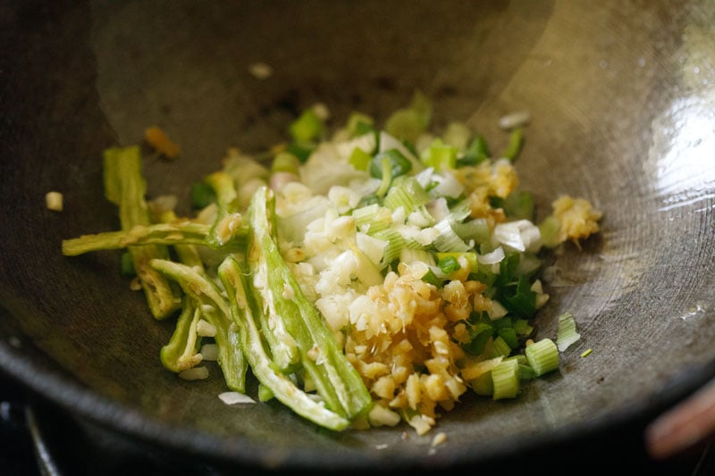 aromatics in a wok