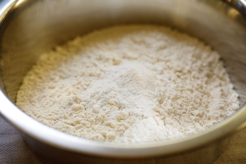 dry ingredients in a mixing bowl