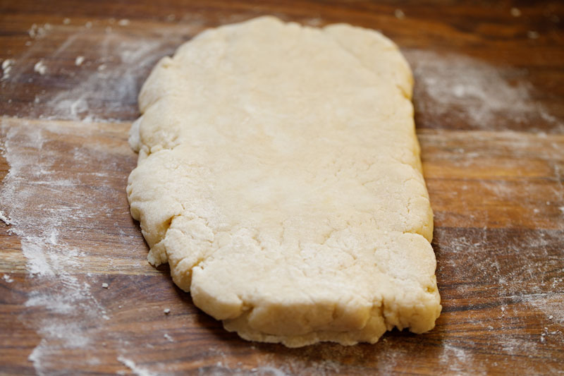 dough rolled into a rough rectangle