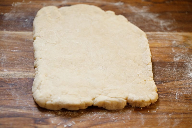 dough rolled into a rectangle