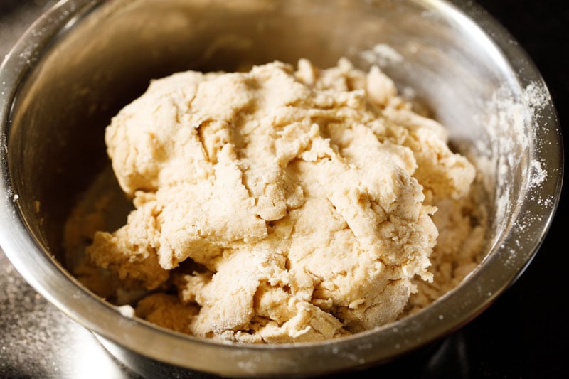 dough being formed.