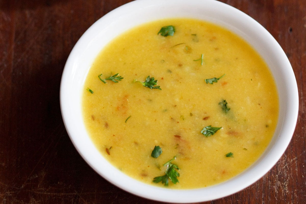 moong dal fry in white bowl