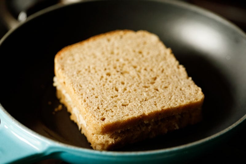 cheese sandwich in a skillet