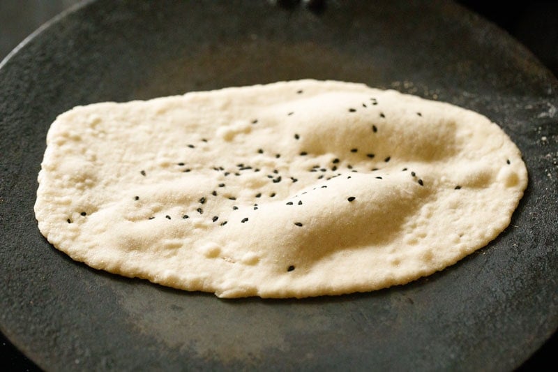 air pockets formed on the garlic naan dough