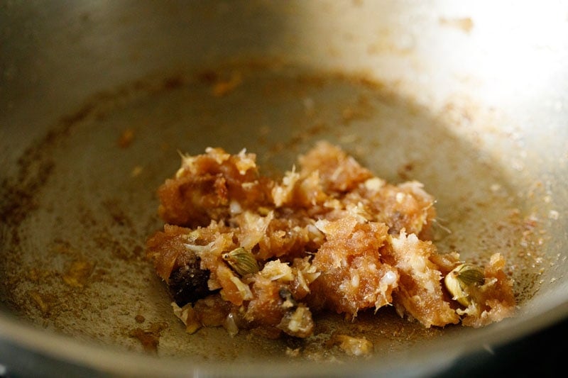 ginger garlic paste mixed with the onion paste