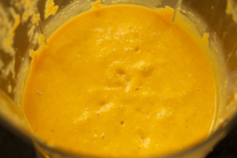 smooth blended mango smoothie with oats