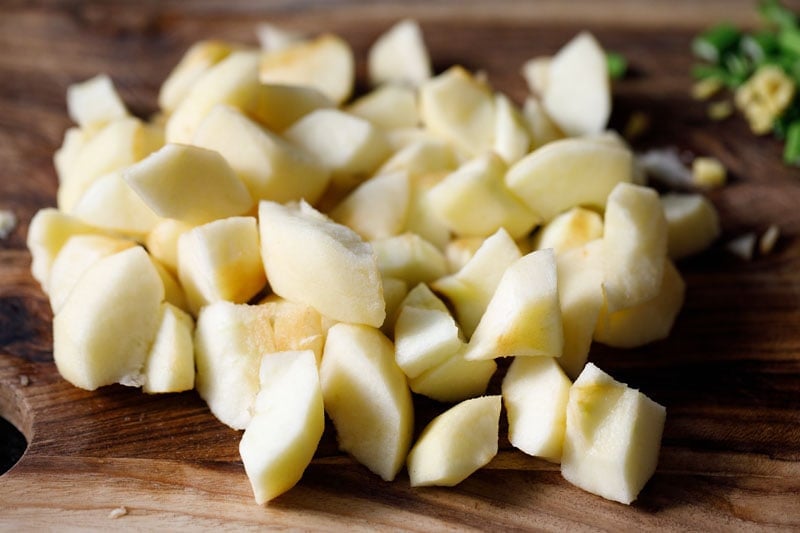 peeled and chopped apples