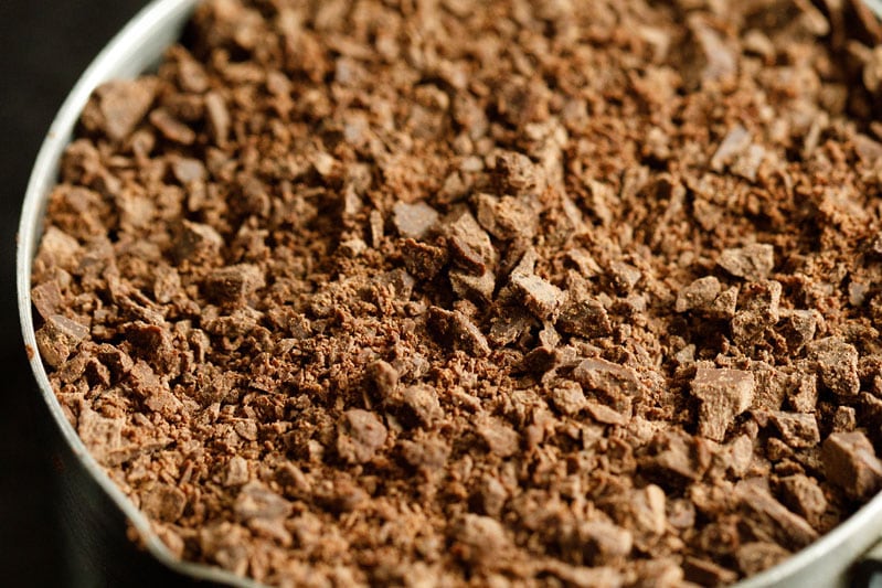 chopped chocolate in a measuring cup