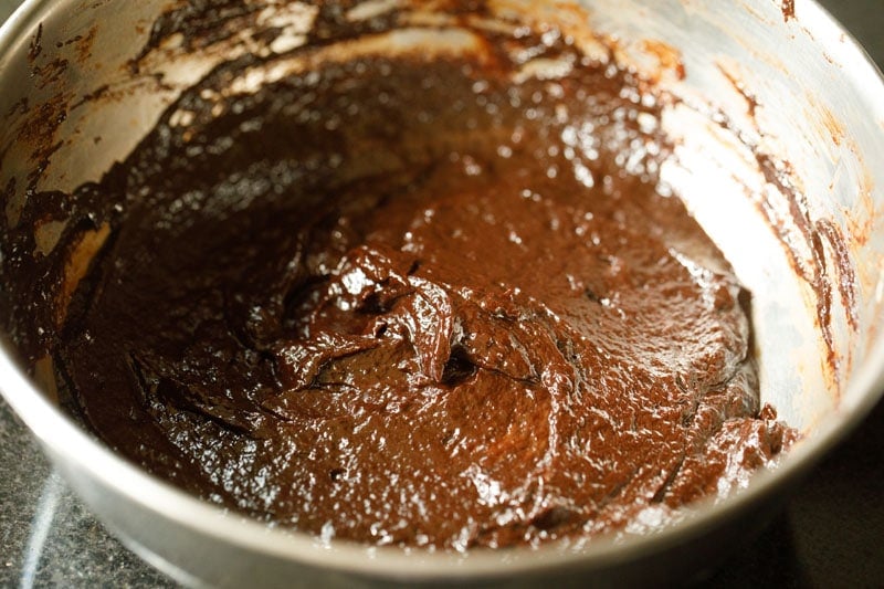 thick ganache in the bowl